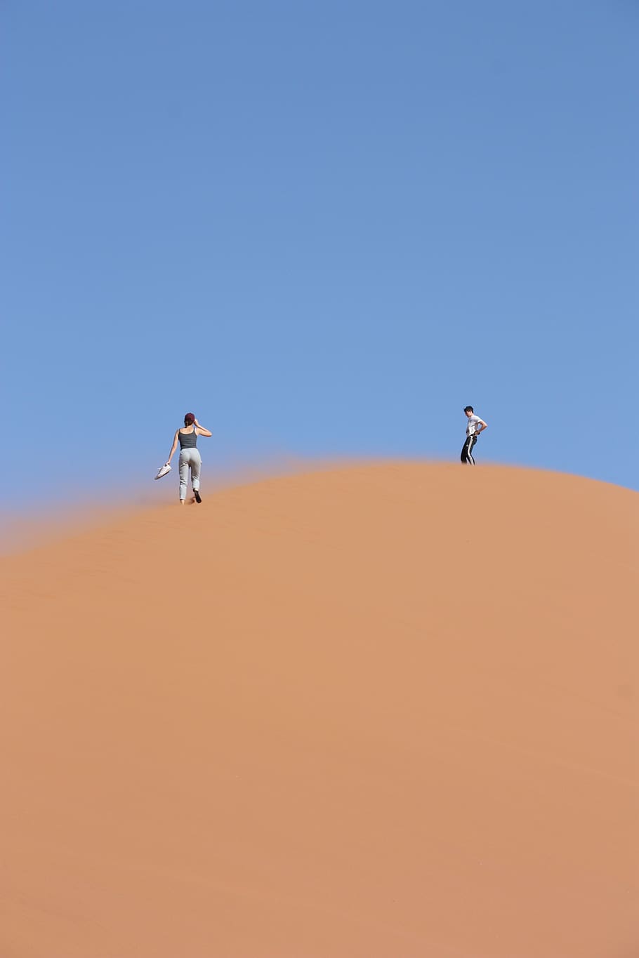 namibia, sand dune, desert, sky, clear sky, blue, nature, copy space HD wallpaper