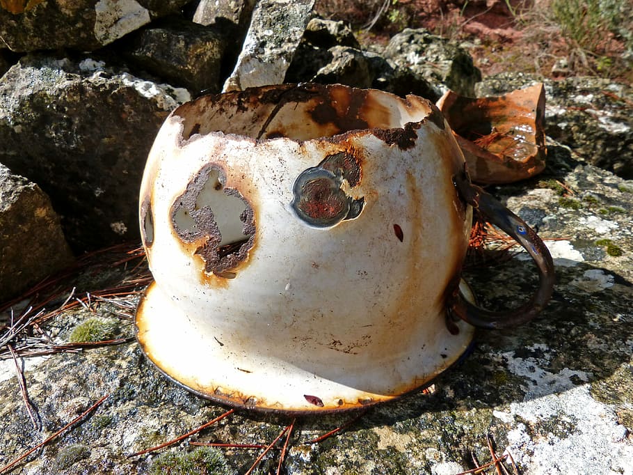 Urinal, Glazed, Old, rusty, no people, abandoned, day, outdoors HD wallpaper