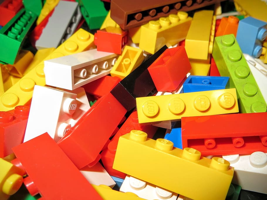 assorted-color interlocking block lot, lego, multicolor, bricks, HD wallpaper