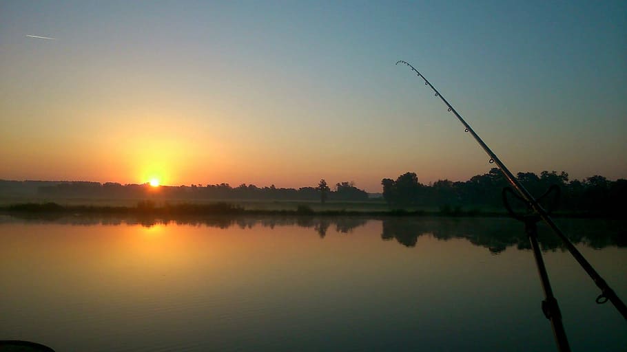 fishing, peca, lake, sunset, sunrise, river, nature, peace HD wallpaper