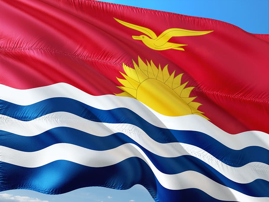 international, flag, kiribati, oceania, island state, pacific, HD wallpaper