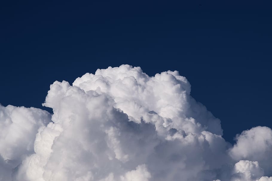 white clouds, cloudy, blue, sky, nature, cloud - sky, cloudscape HD wallpaper