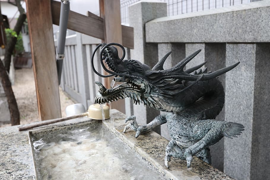 shrine, tokyo, dragon, animal representation, architecture HD wallpaper