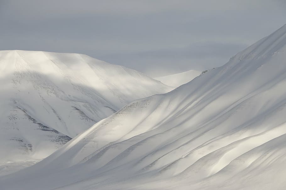 svalbard, snow, mountains, winter, cold, nature, no people HD wallpaper