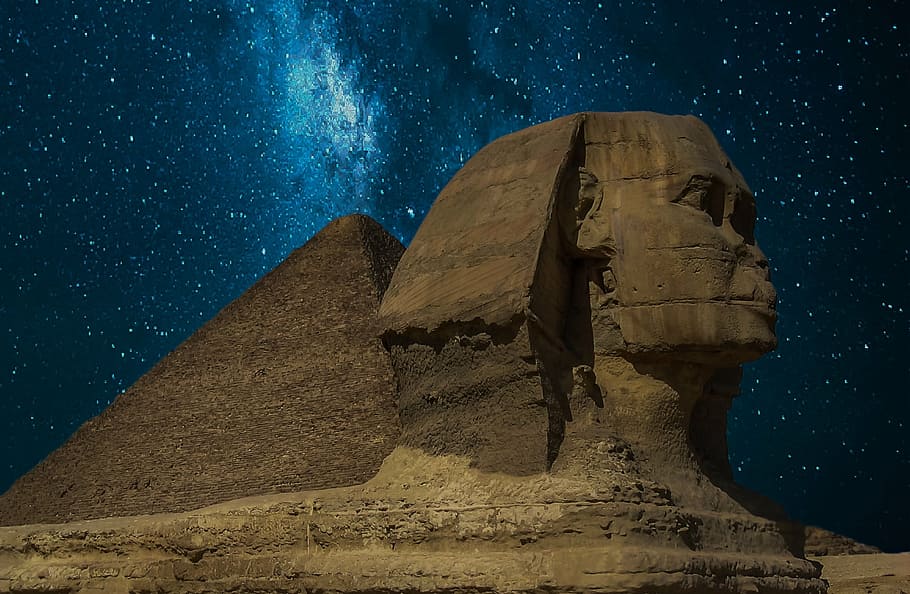 Sphinx and Pyramid, Cairo, giza, egypt, pyramids of giza, egyptian pyramids, HD wallpaper