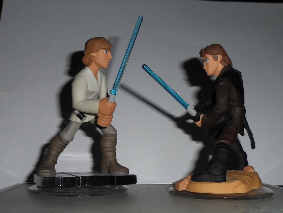 Luke Skywalker and Obi-Wan Kenobi figurines, geek, macro, star wars HD wallpaper