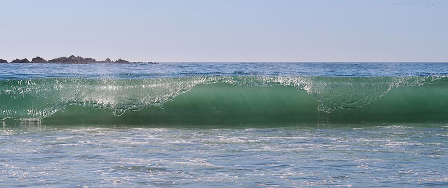 water wave photo, sea, ocean, beach, turquoise, nature, coastline HD wallpaper