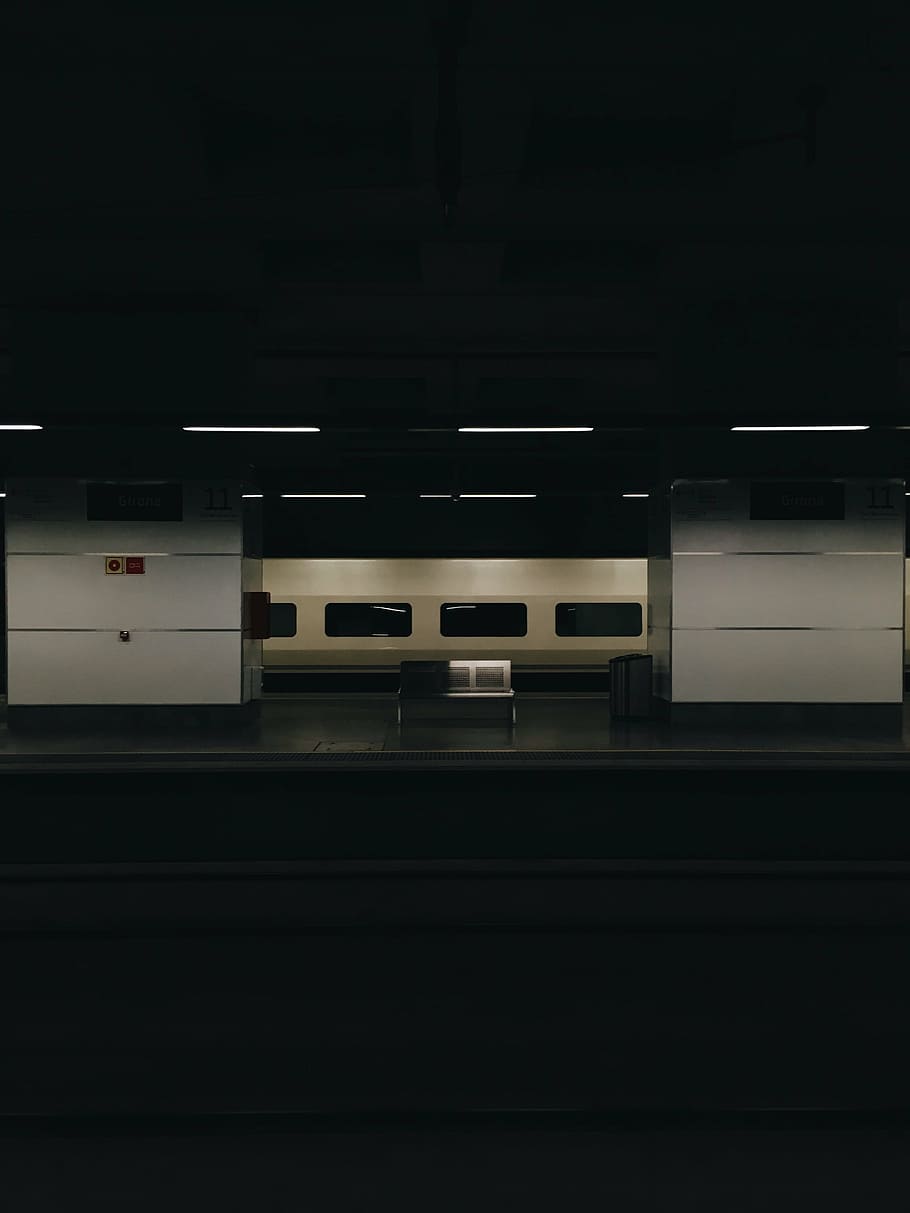 architecture, bench, blur, chair, dark, empty, light, platform, HD wallpaper