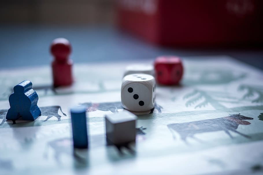 closeup photo of dice, game, pawn, board game, chance, leisure Games HD wallpaper