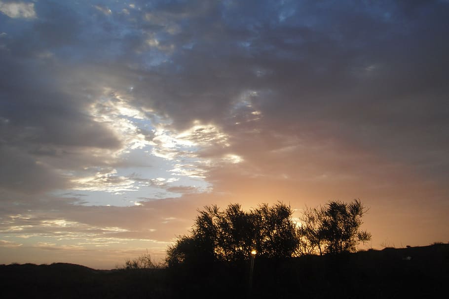france, sunset, sky, clouds, trees, nature, outside, landscape HD wallpaper