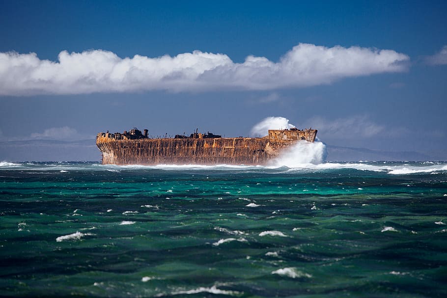 body of water during daytime, island under blue sky and white clouds during daytime HD wallpaper