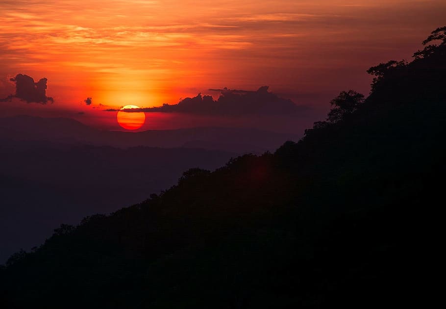 sun, sky, natural, scenics - nature, sunset, beauty in nature HD wallpaper