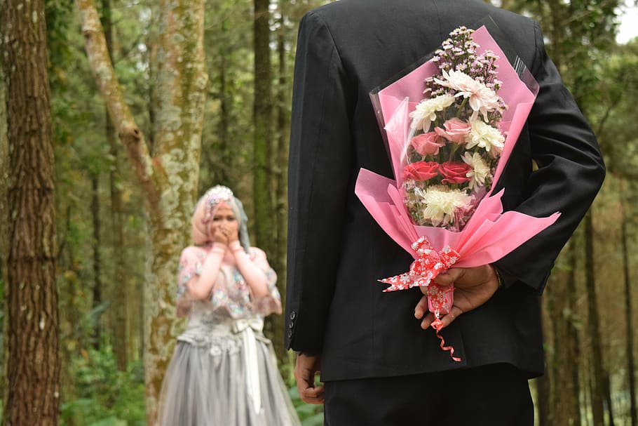 flowerbouquet, bride, wedding, plant, celebration, women, adult HD wallpaper