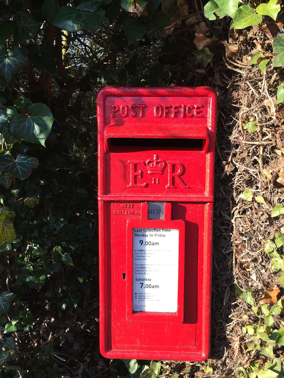 Postbox, Mail, Mailbox, red, letter, traditional, royal, british