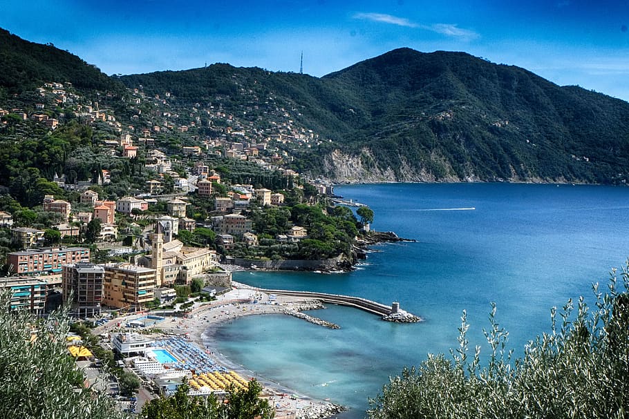 recco, liguria, holidays, summer, genoa, city, sea, landscape, HD wallpaper