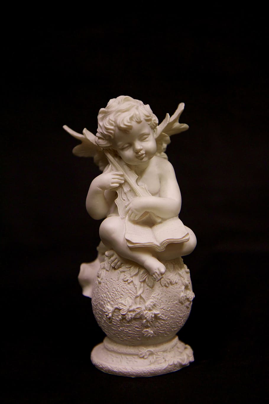 cherub ceramic figure, art, angel, sculpture, statue, single object HD wallpaper
