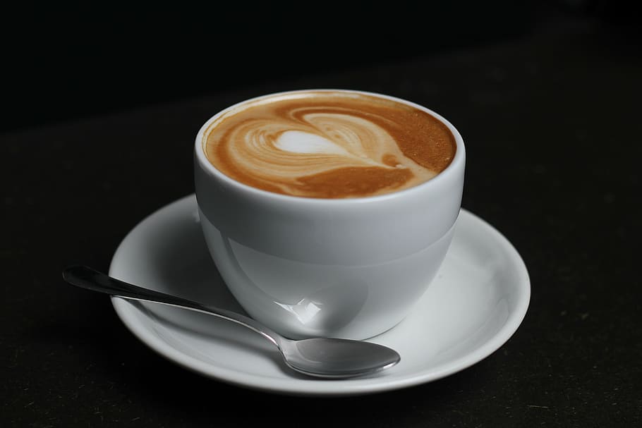 coffee, cup, spoon, foam, heart, cafe, beans, coffee foam, coffee cup HD wallpaper