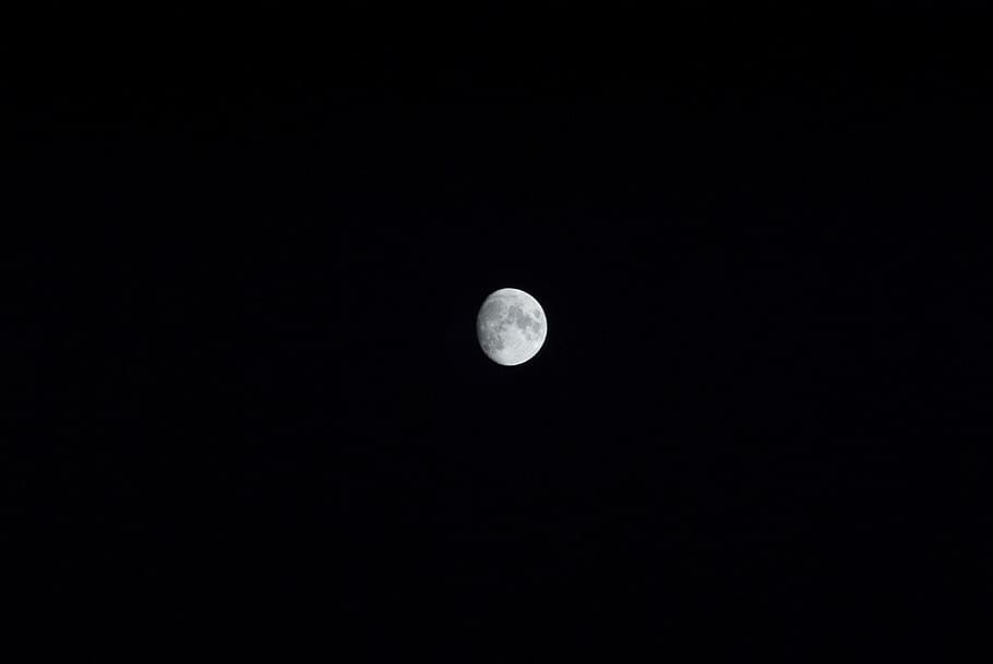 Large moon, nature, astronomy, moon Surface, backgrounds, black Color HD wallpaper