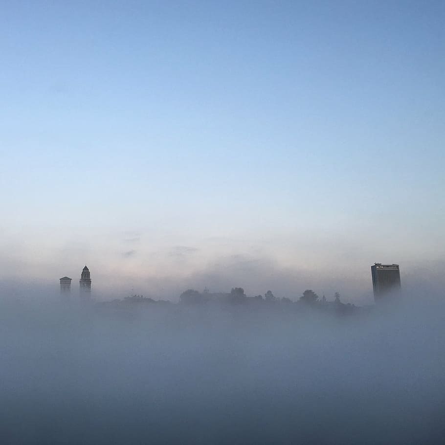view, fog, landscape, clouds, mist, nature, scenics, famous Place HD wallpaper
