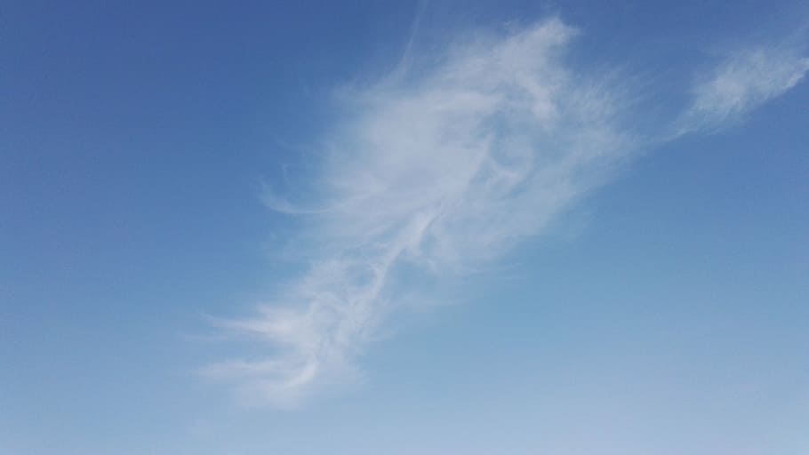 blue sky, white cloud, breeze, cloud - sky, backgrounds, beauty in nature HD wallpaper