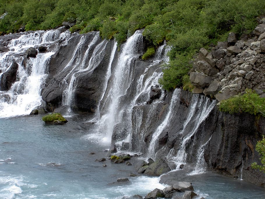 iceland, waterfall, source, beauty in nature, scenics - nature HD wallpaper
