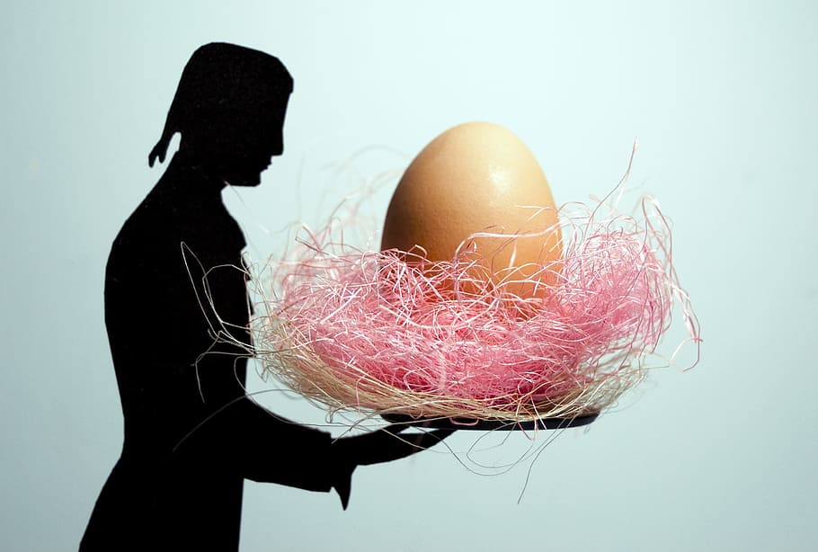 egg, eggs, food, straw, basket, happy easter, template, eat HD wallpaper