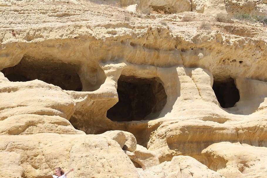 Matala, Catacombs, Crete, nature, no people, day, outdoors HD wallpaper