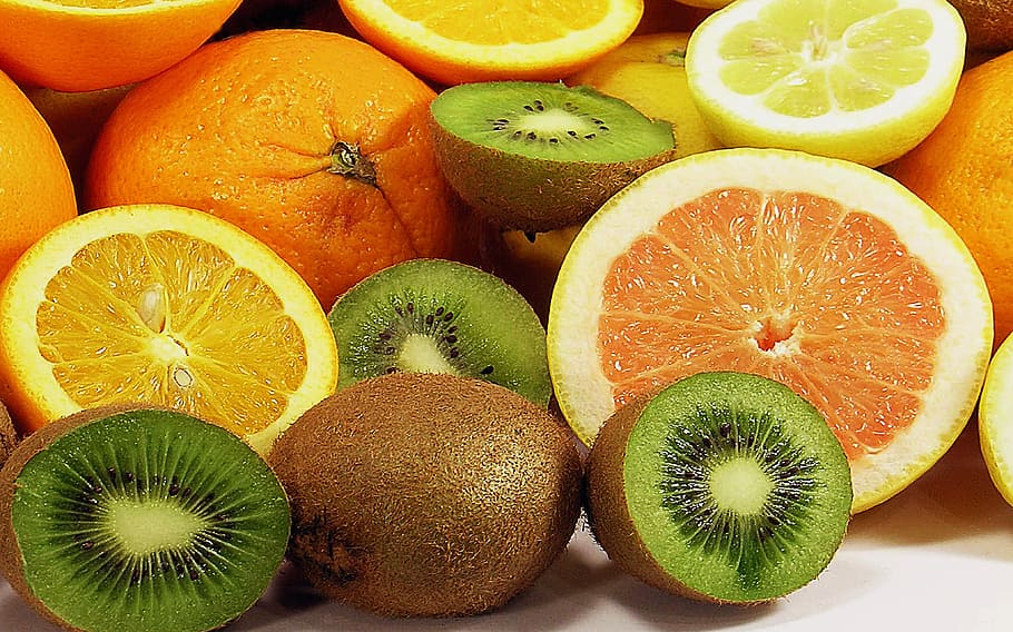 Kiwis and Oranges, food, fruit, public domain, sliced, citrus Fruit