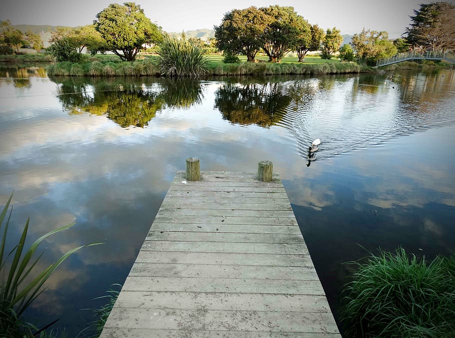 bridge, water, lake, reflection, landscape, nature, outdoors HD wallpaper