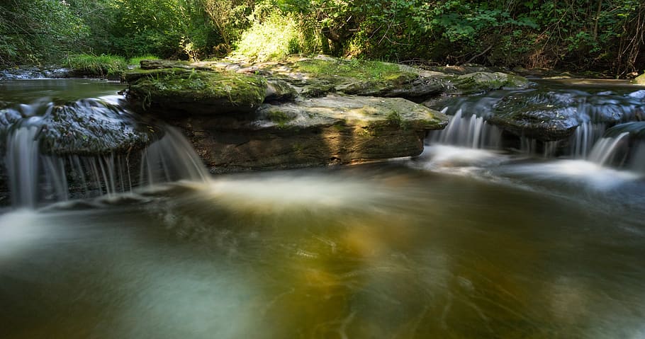 long exposure photography of falls, Nature, Landscape, Background HD wallpaper