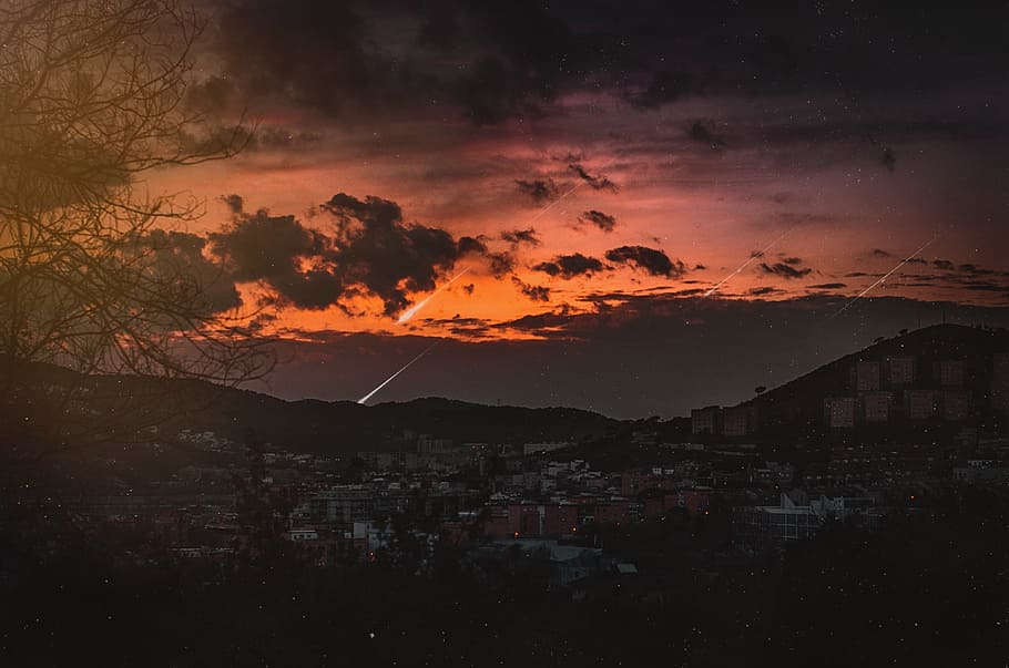 landscape, sky, sunset, world, people, cinematica, panoramic HD wallpaper