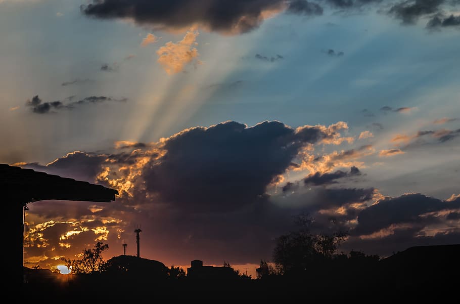 clouds, blue sky, day, nature, intense sky, sol, dramatic sky HD wallpaper