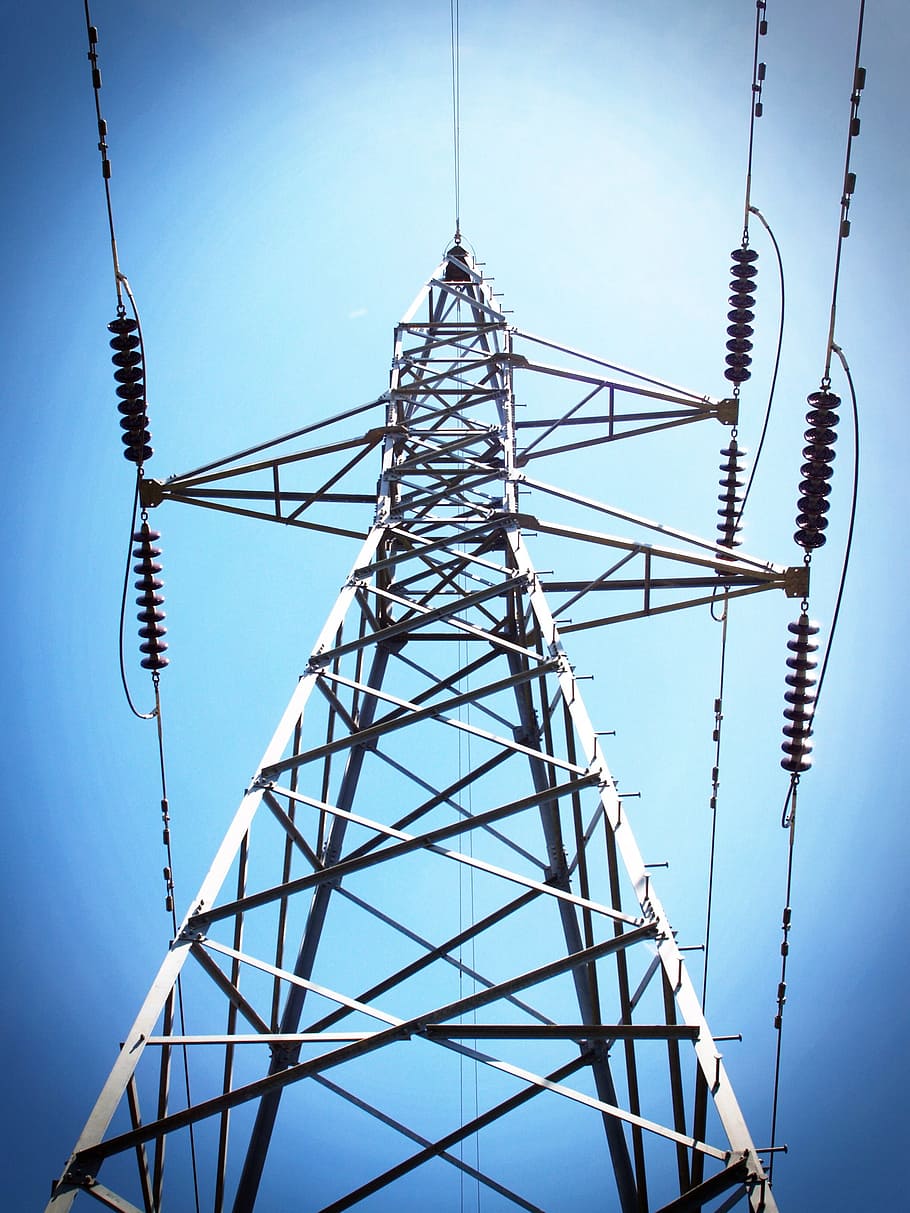 power, electricity, line, pylon, sunset, grid, wire, wiring, HD wallpaper