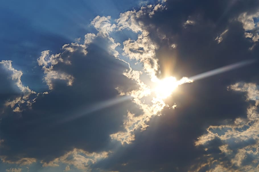 sky, clouds, sunset, mood, weather, dramatic, backlighting HD wallpaper