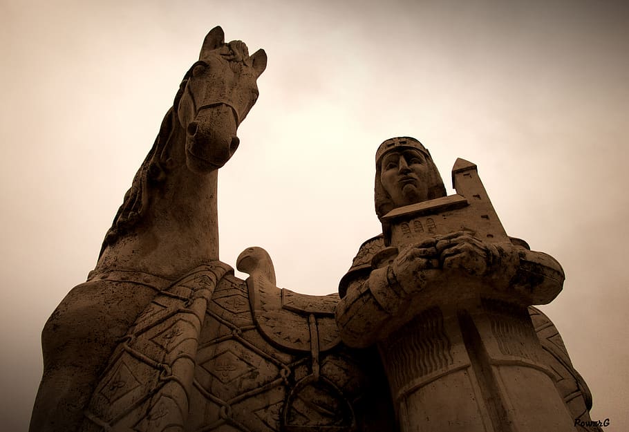 statue, king, war, art and craft, low angle view, sculpture HD wallpaper