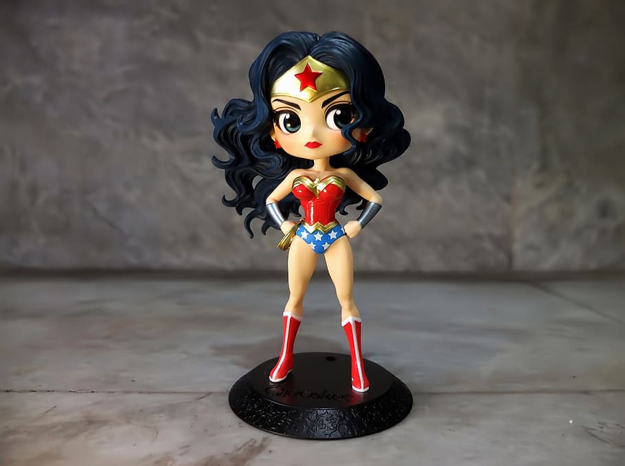 wonder, woman, toy, figurine, small, cute, colorful, painted