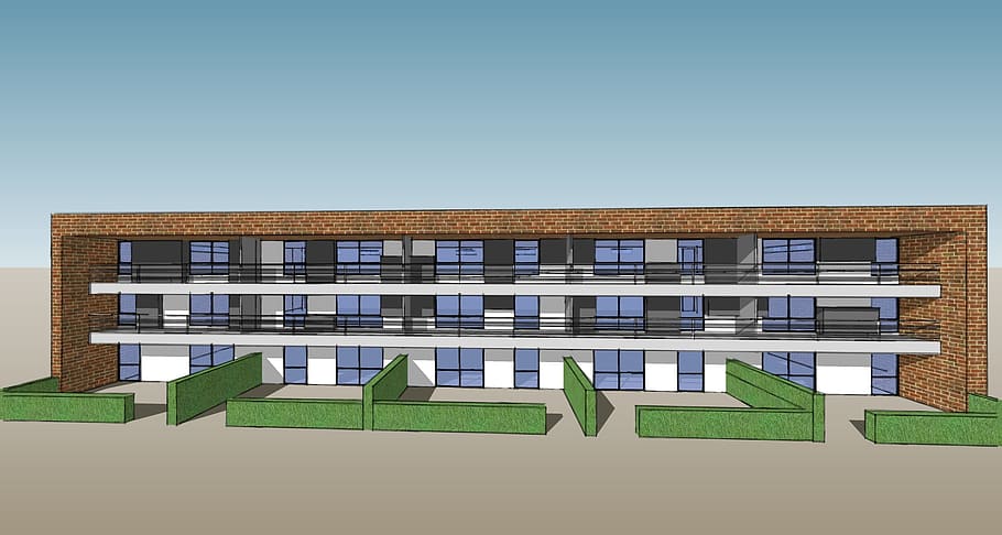 building, render, paint, architecture, building exterior, built structure HD wallpaper