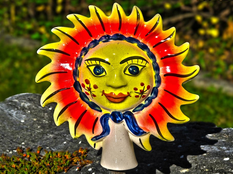 sun, ceramic, decoration, garden garden decoration, decorative HD wallpaper