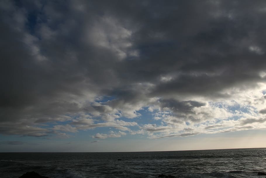 Sky, Ocean, Cloud, Sunset, Clouds, pacific, scenery, nature HD wallpaper