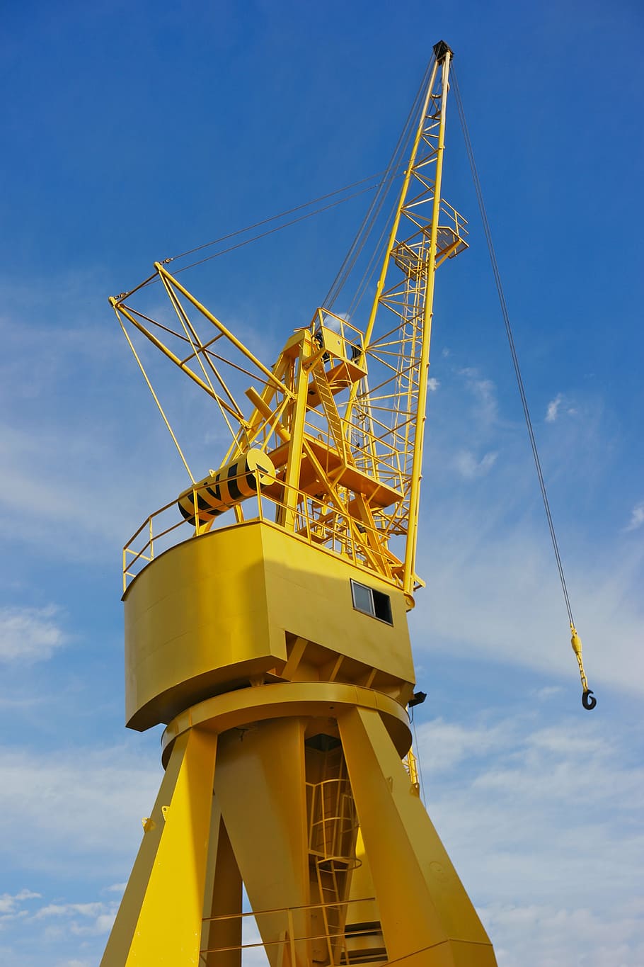 crane, port, maritime, container, transportation, yellow, load HD wallpaper