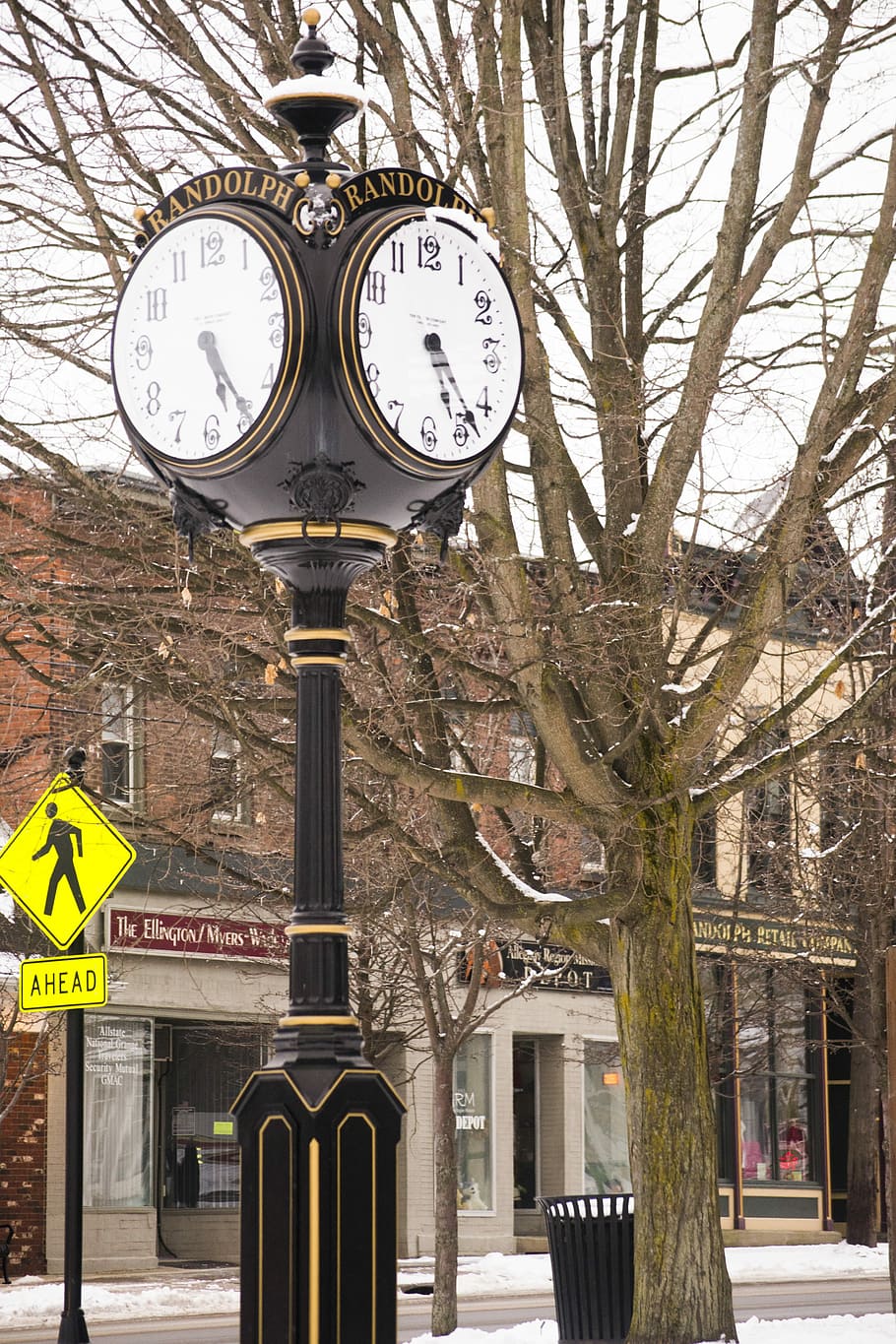 Snow, Clock, Town, Ice, december, outdoor, winter, cold, white HD wallpaper