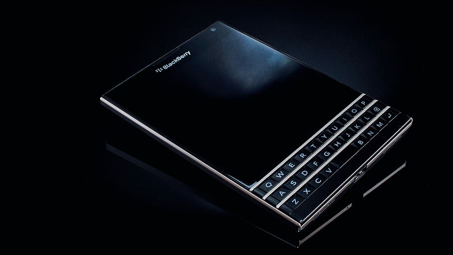 HD wallpaper: black BlackBerry Passport smartphone, black BlackBerry  smartphone on black table | Wallpaper Flare