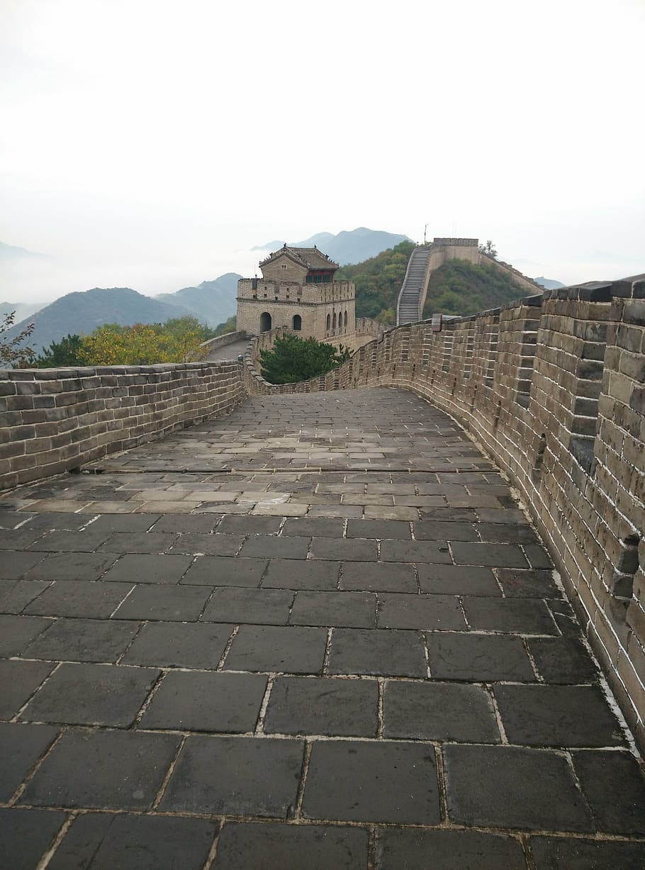 china, the great wall, city gate tower, architecture, sky, built structure