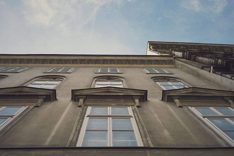 architecture, building, structure, blue, sky, facade, window HD wallpaper