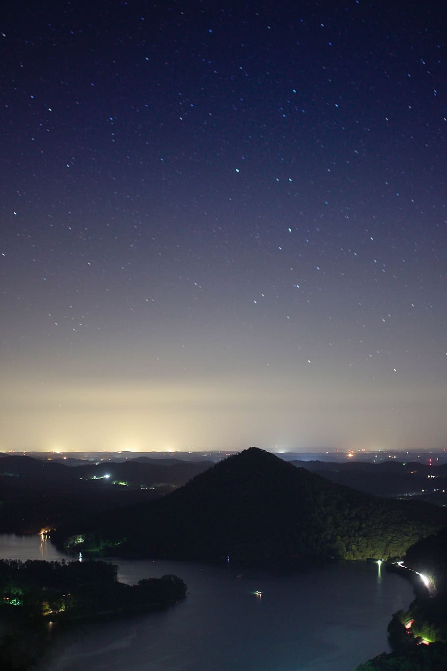 dark, night, stars, clouds, sky, stargazing, aerial, urban HD wallpaper