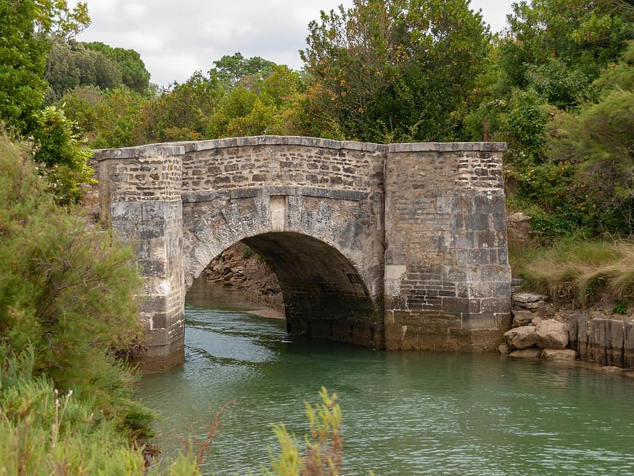 island of oleron, bridge, pont napoleon, channel of the brande, HD wallpaper