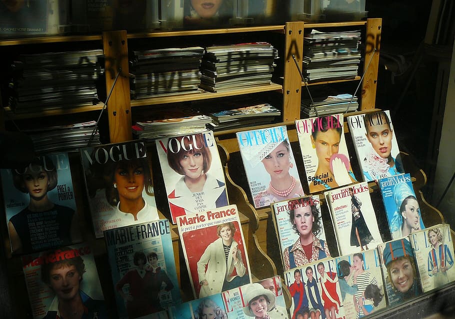 Vogue magazines, journal, folders, journalism, press, fashion