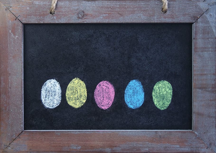 easter eggs, easter greeting, color, painted, board, multi colored HD wallpaper