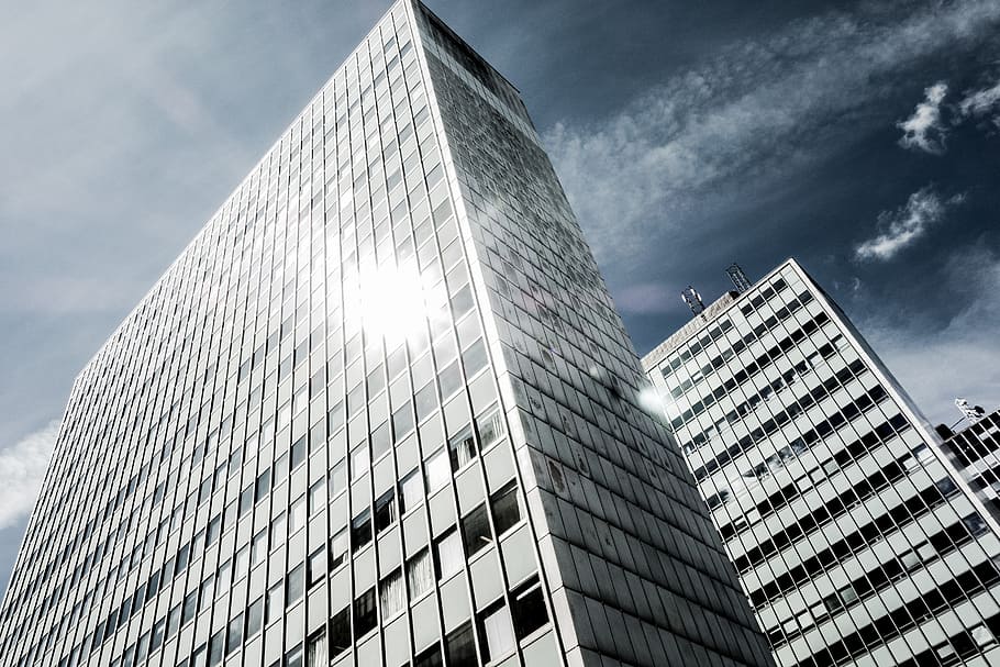 skyscraper, architecture, office, long, glass, city, building exterior HD wallpaper