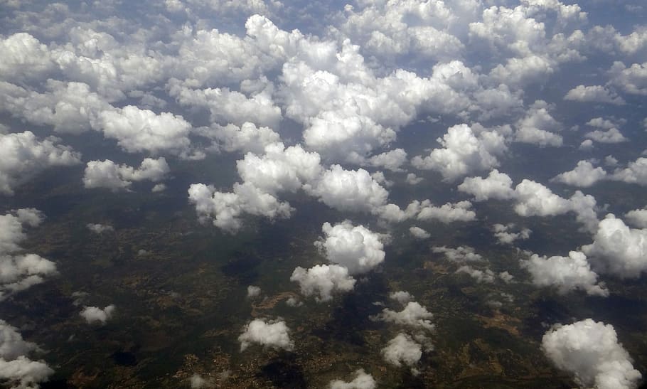 Stratocumulus, Clouds, Aerial View, india, nature, full frame HD wallpaper